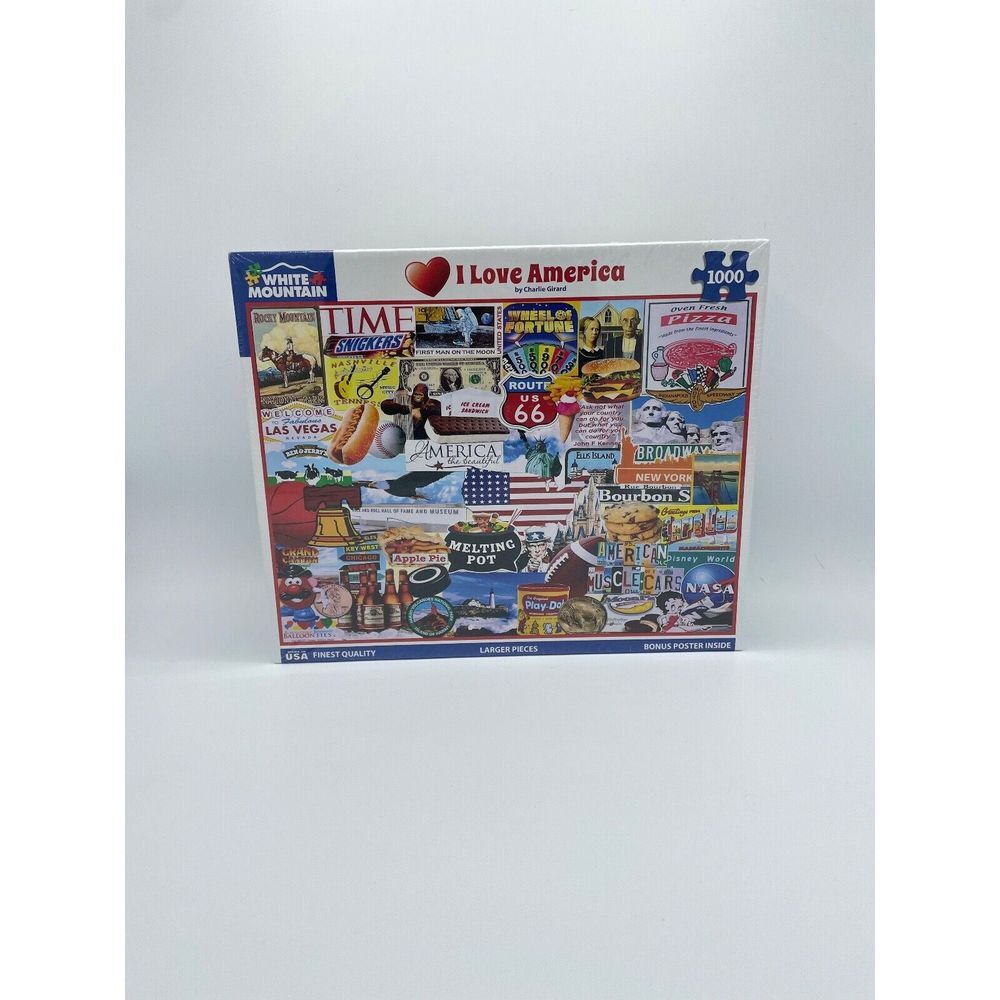 White Mountain I LOVE AMERICA 1000 Piece Puzzle Charlie Girard Americana NEW‎